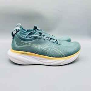ASICS Shoes Womens 9.5 Teal Green Gel Nimbus 25 PureGEL Running Athletic Sneaker